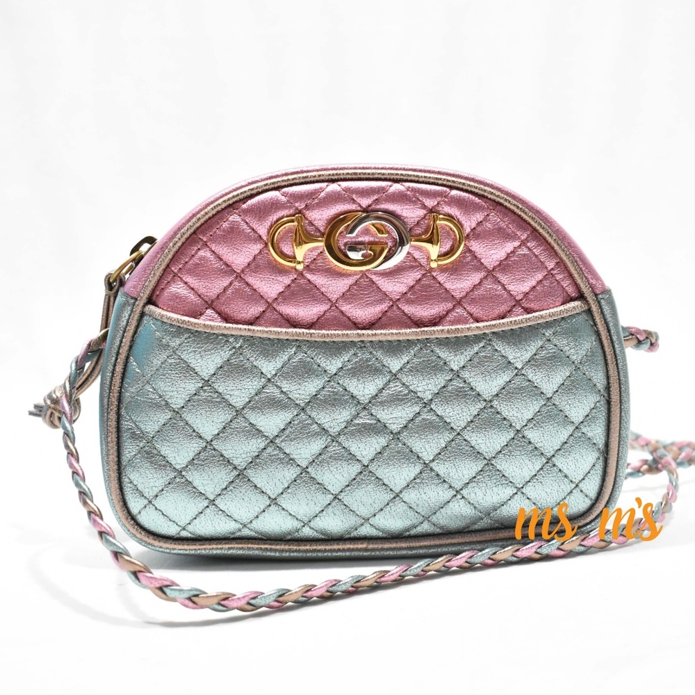 NWT Gucci Colorblock Metallic Leather Mini crossbo - Picture 2 of 4